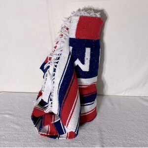 Vintage Tommy Hilfiger Red White Blue Woven Cotton Blanket Beach  Blanket